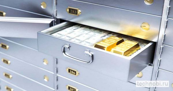 Банковская ячейка для безопасного хранения слитков и монет