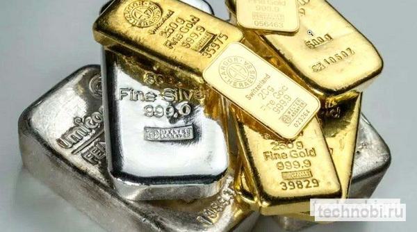 Золотые и серебряные мерные слитки разного веса с сертификатами