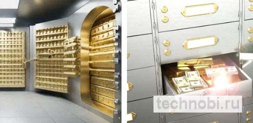 Банковская ячейка для хранения слитков драгоценных металлов