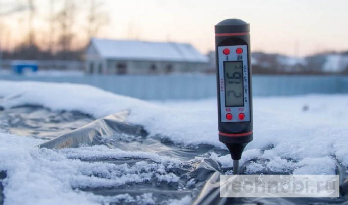 Пример неправильного измерения температуры бетонной смеси с погрешностью