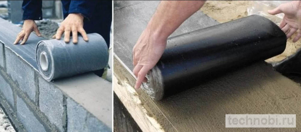 Гидроизоляция фундамента гидроизолом: укладка в 2 слоя