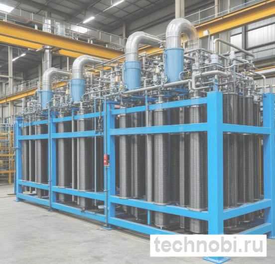 Промышленная система фильтрации с графитовыми элементами