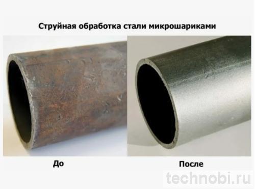 обработка стали нержавеющими микрошариками