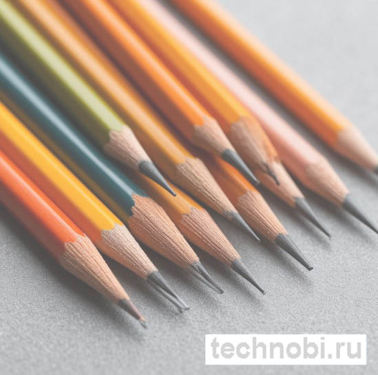 Различные карандаши с графитовым грифелем разной твердости