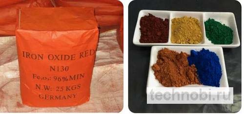 Упаковка оксидов железа