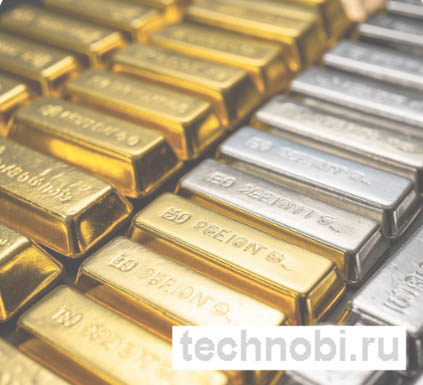 Слитки золота, серебра и платины разной массы